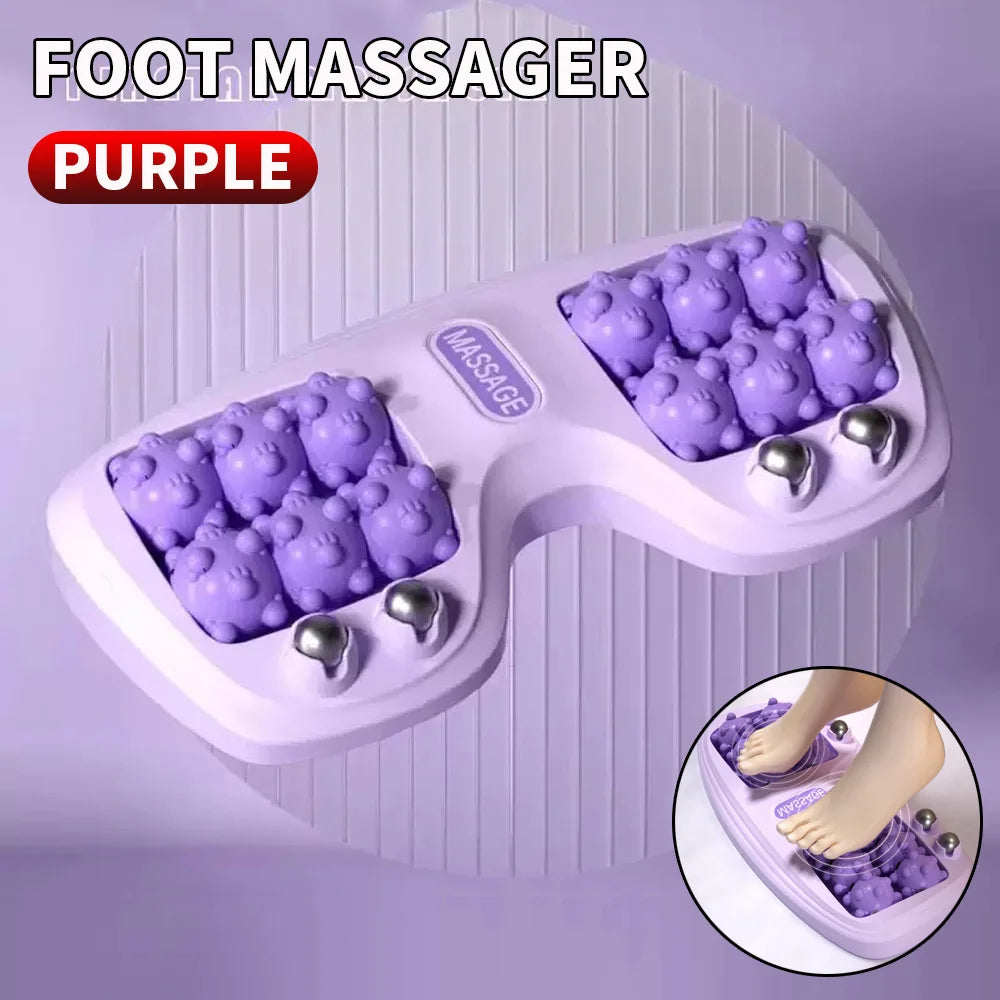 Foot massager with 4 rows of rollers, acupressure for relaxation, relieving plantar fasciitis, relieving pain from heel bone spu