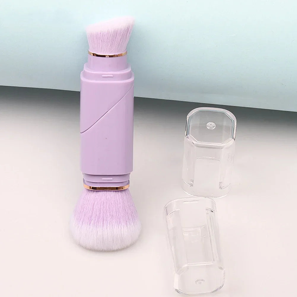 2 In 1 Telescopic Makeup Brush Portable Travel Makeup Brushes Set Eyeshadow Loose Powder Mini Makeup Brush Beauty Tools