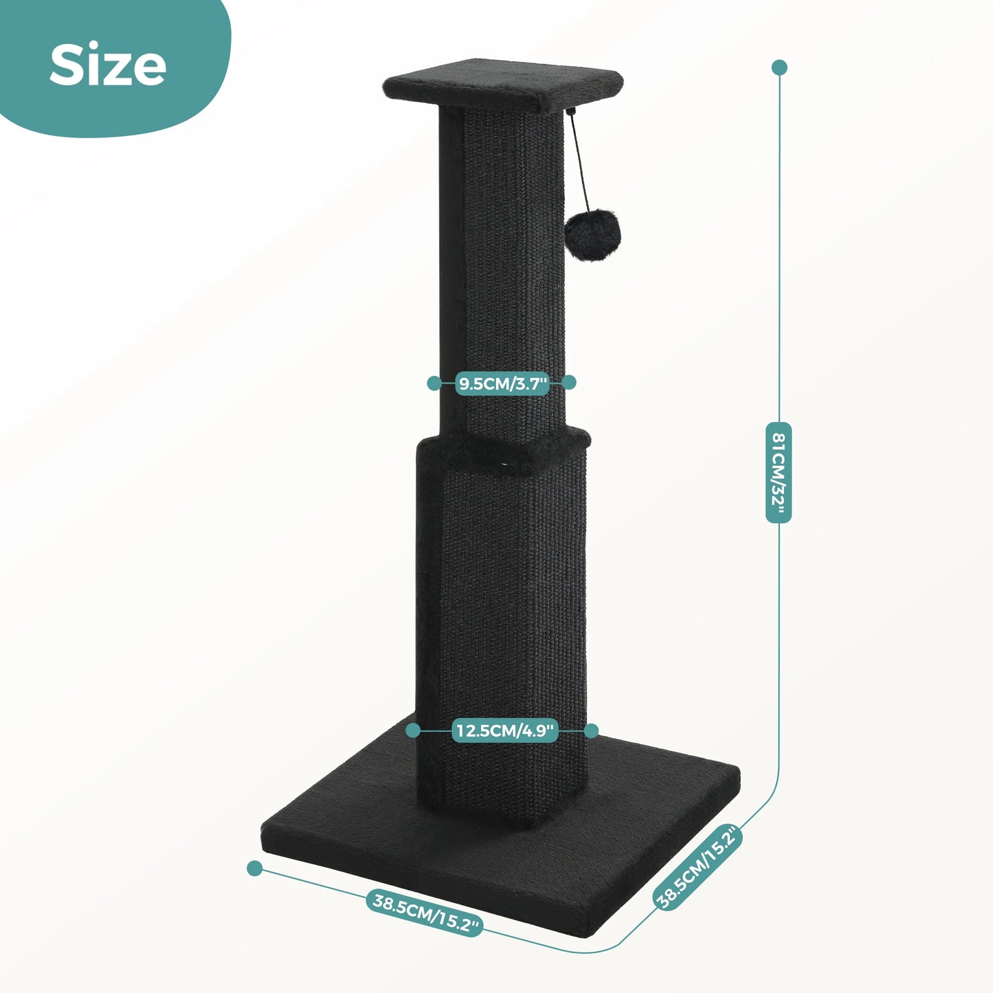 PAWZ Road Indoor Cat Scratching Post With Sisal Ball Toy