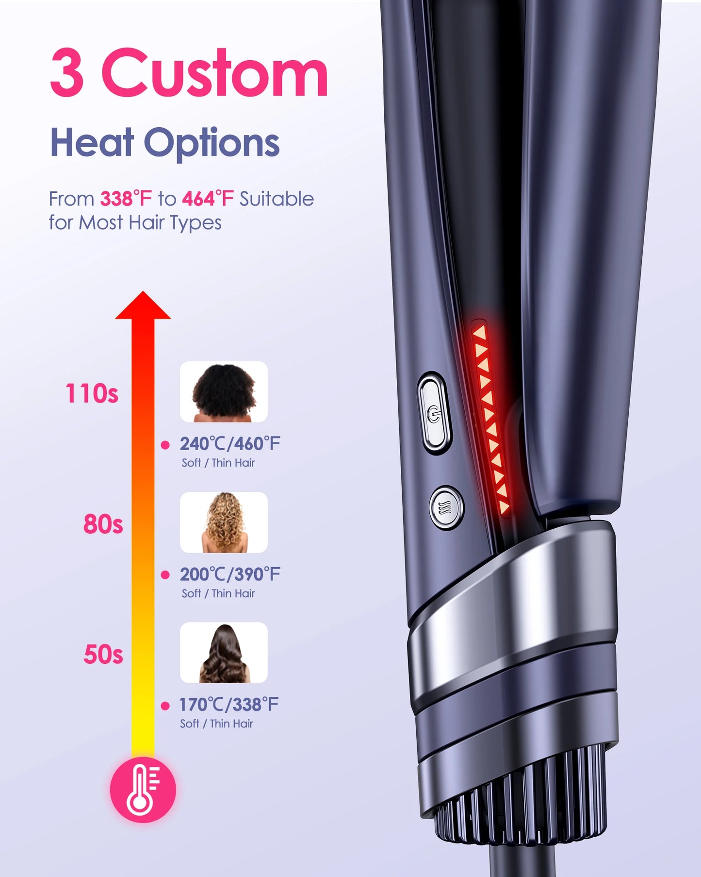 BOPCAL 3 in 1 Cold Air Hair Straightener Curler Flat Iron Straight Hair Stick Rapid heating Negative Ion Straightener Hair dryer