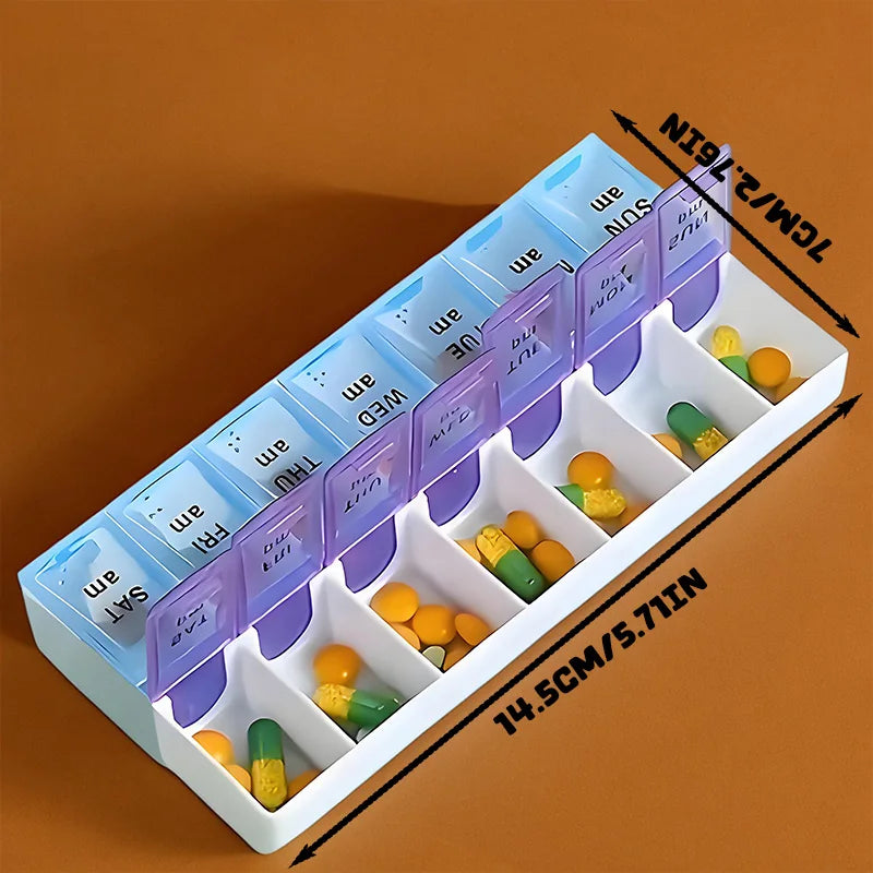 1-Piece Medicine Organizer - Multi-Compartment, BPA-Free, Travel-Friendly for Daily Use pill container