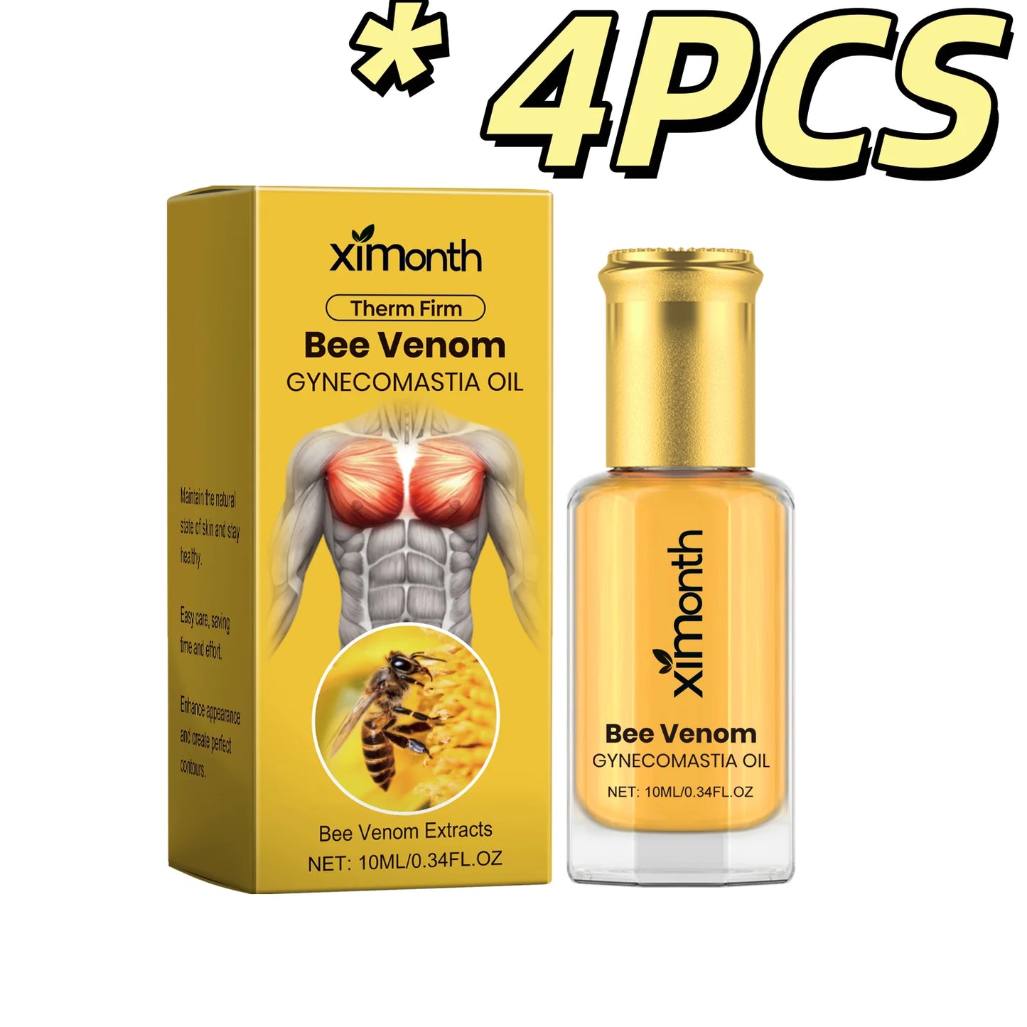 Ximonth Gynecomastia Oil Firm Chest Skin Shaping Perfect Muscle Contour Reduce Sag Burn Excess Fat Herbal Men Chest Massage Oil