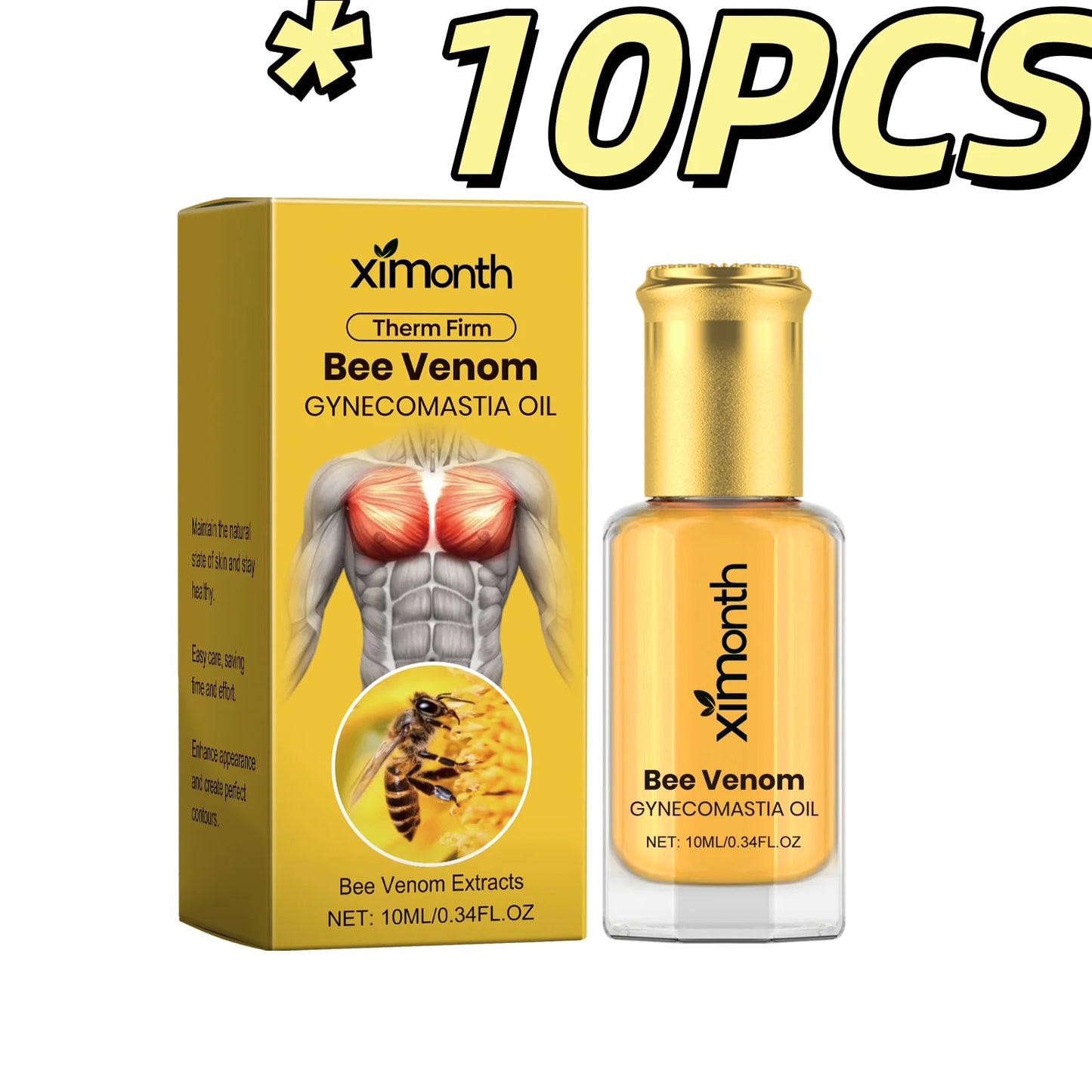 Ximonth Gynecomastia Oil Firm Chest Skin Shaping Perfect Muscle Contour Reduce Sag Burn Excess Fat Herbal Men Chest Massage Oil