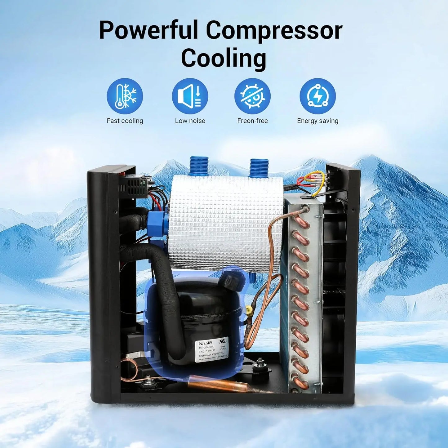 Aquarium Chiller for Fish Tank 79 Gallon 1/3 HP Hydroponics Compatible Quiet Design Refrigeration Compressor Water Chiller 300L