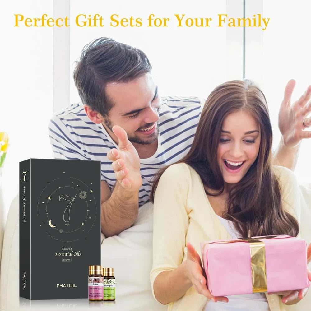 PHATOIL 12 Piece Gift Box Pure Essential Oils Set For Diffusers