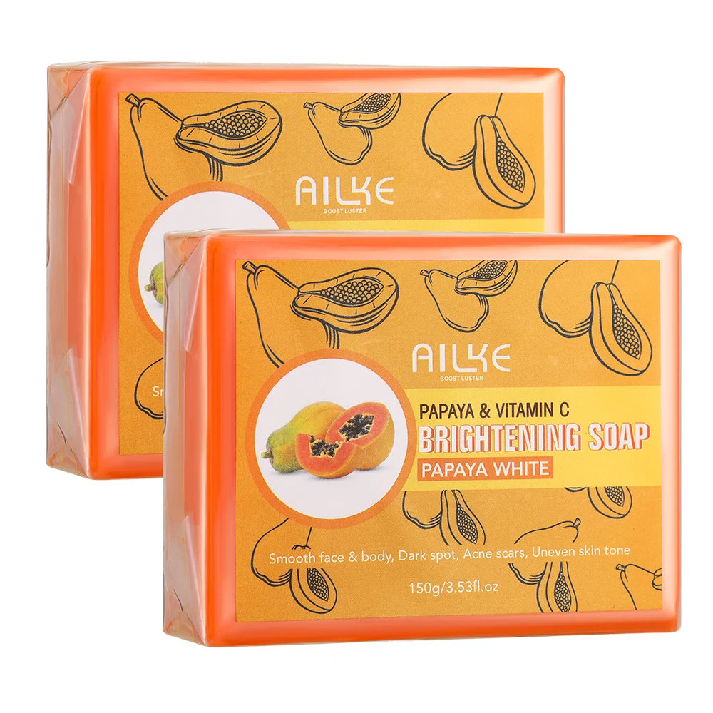 AILKE Papaya Brightening Soap for Face Body Hands Handmade