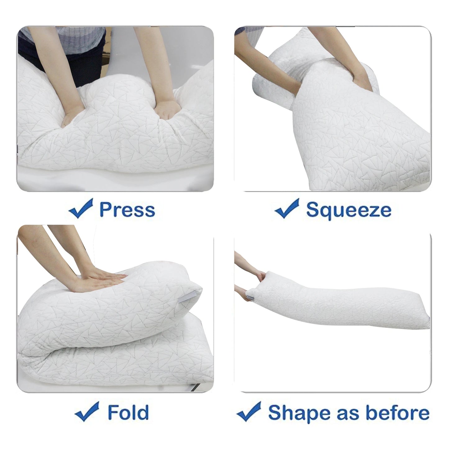 Memory Foam Body Pillow For Adults Plush Long Rectangle Pillow