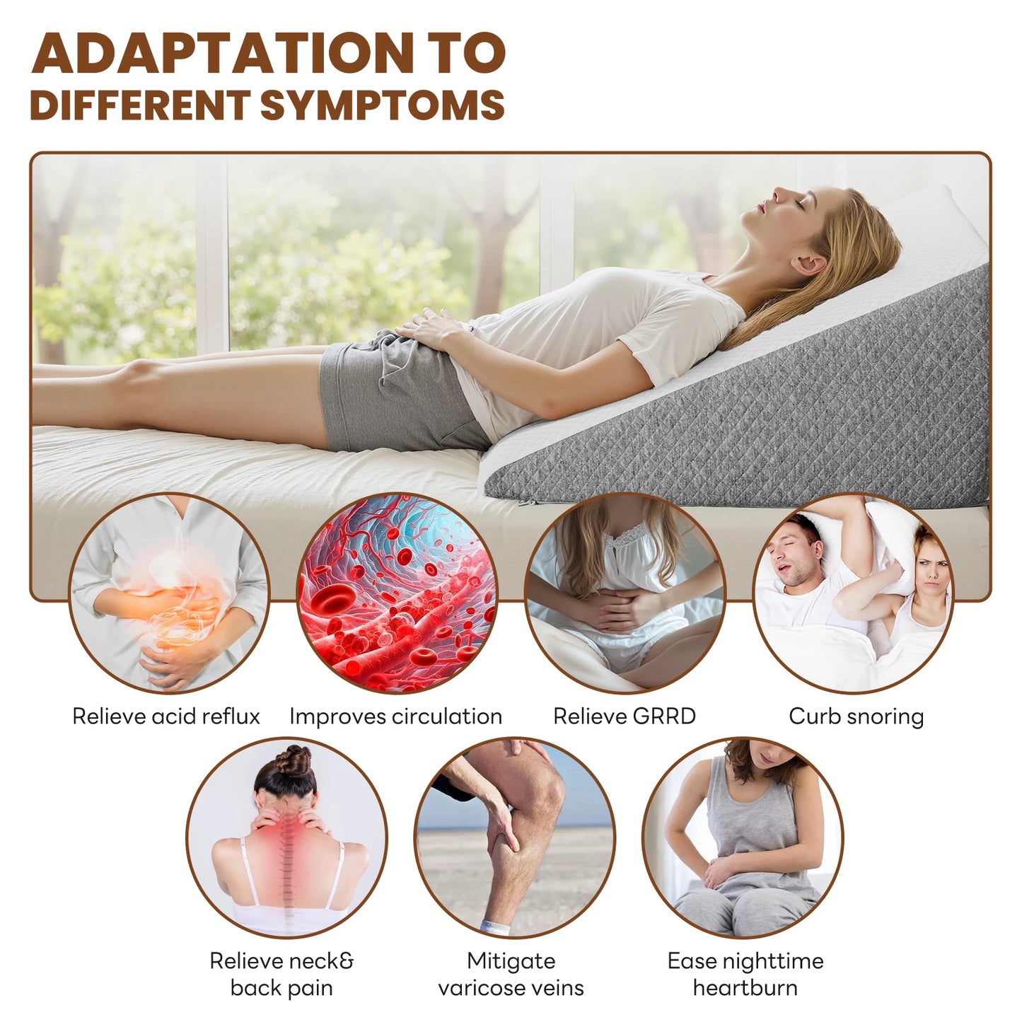 JHK Ergonomic Wedge Neck Pillow Memory Foam For Pain Relief