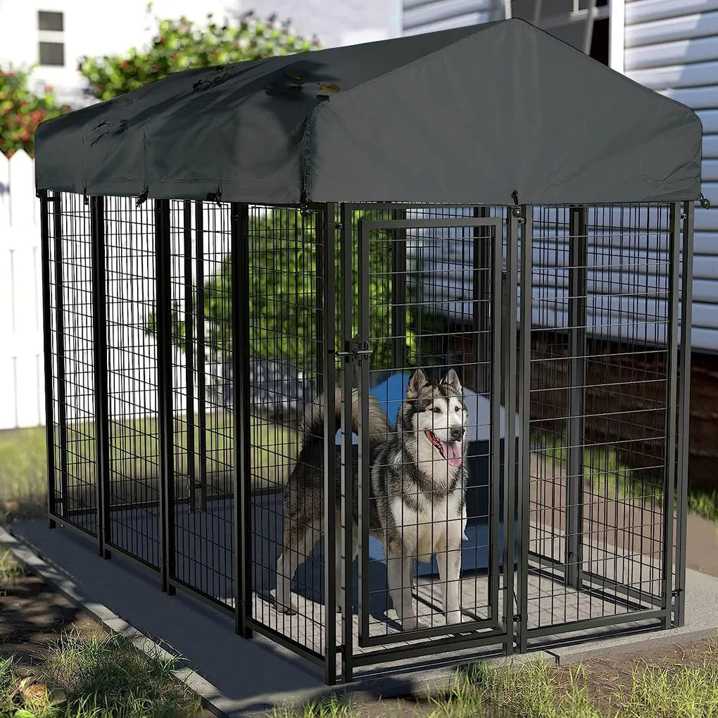 Hign-concerned Outdoor Dog Kennel Playpen With Roof Shelter