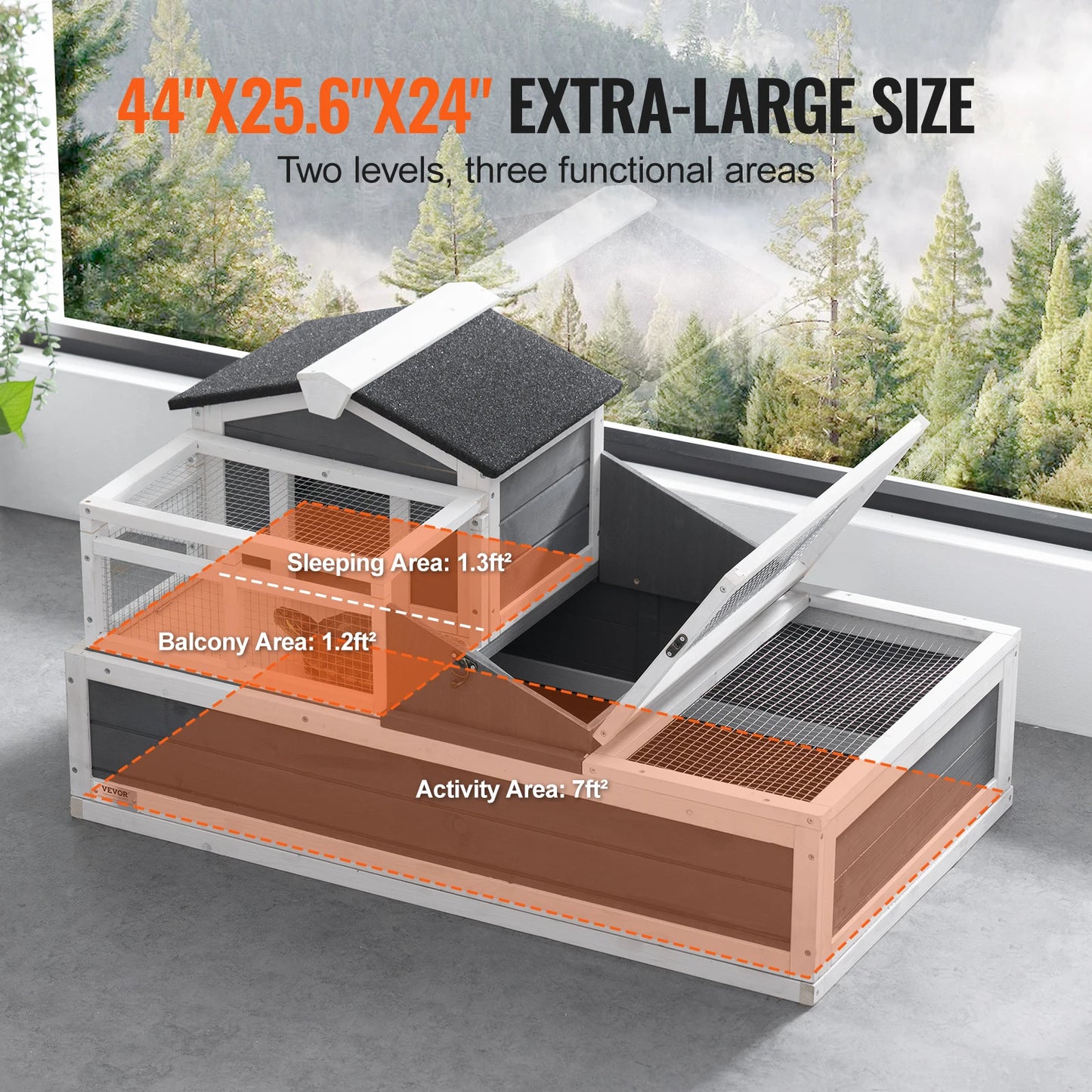 SucceBuy Tortoise Habitat Wooden Tortoise House with Adjustable Lamp Holder Reptile Enclosure Small Animal Cage for Gecko Lizard