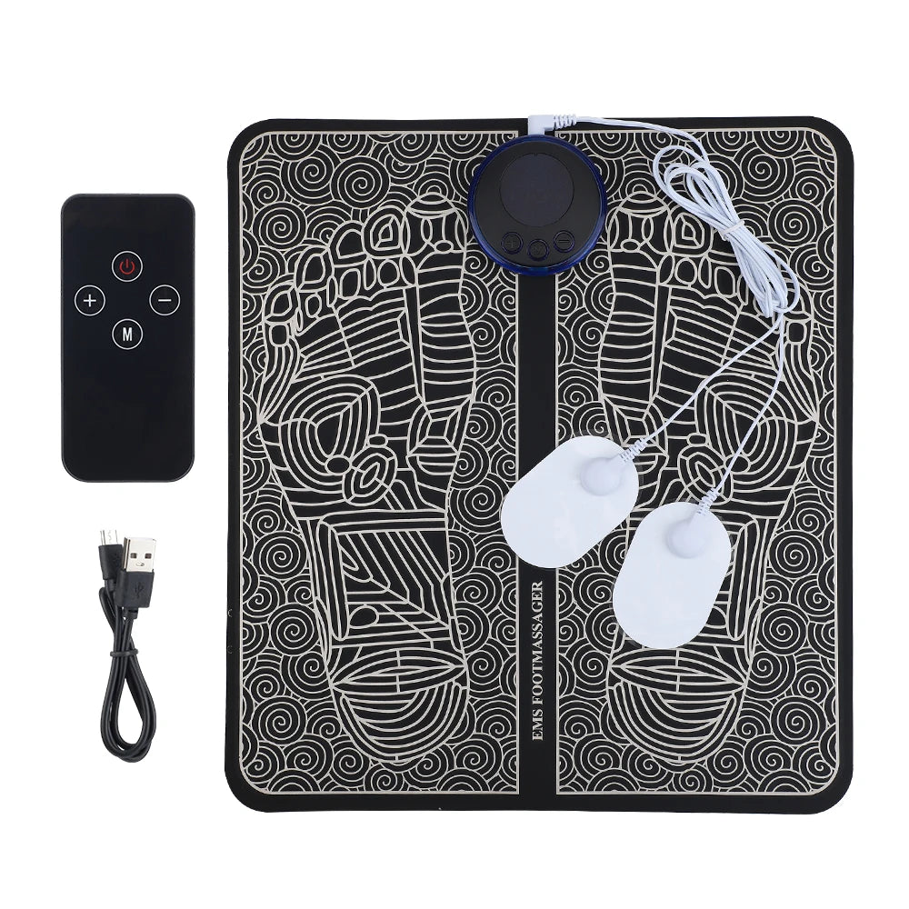 Rechargeable Electric Foot Massager Pad Electrostimulator Massage Mat EMS Muscle Massager Relax Feet Massage Fitness Masajeador