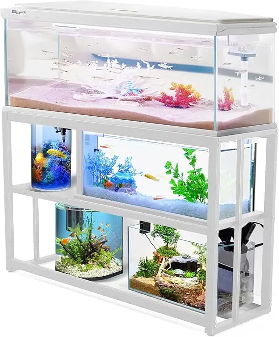 Fish Tank Stand Metal Aquarium Stand ,55-75 Gallon Aquarium Turtle Tank, 48.4 x 14.8 x 29.1Inch, Reptile Terrariums and Breeder