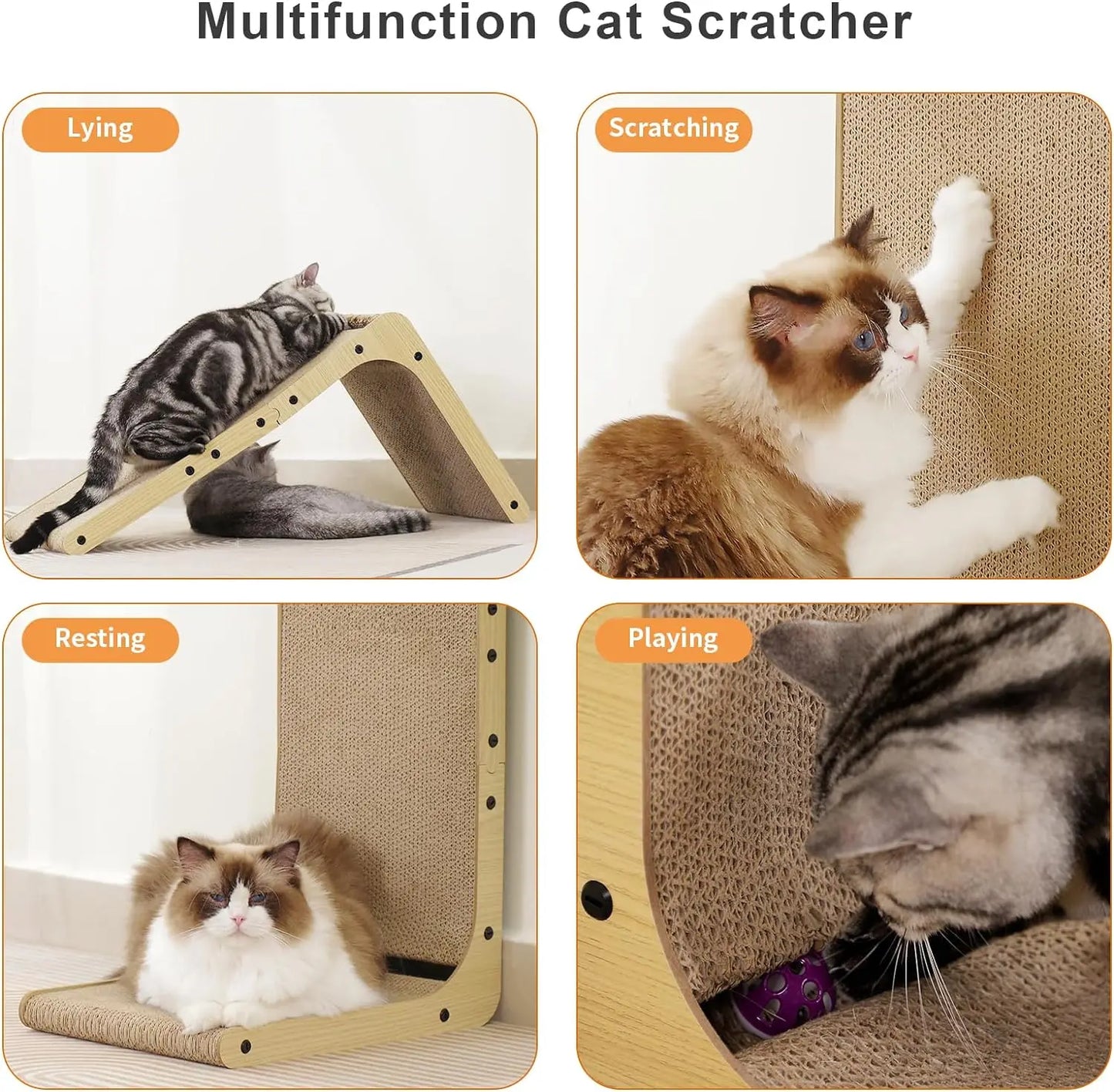 L Shaped Cardboard Cat Scratcher Pad For Indoor Furniture Protection
