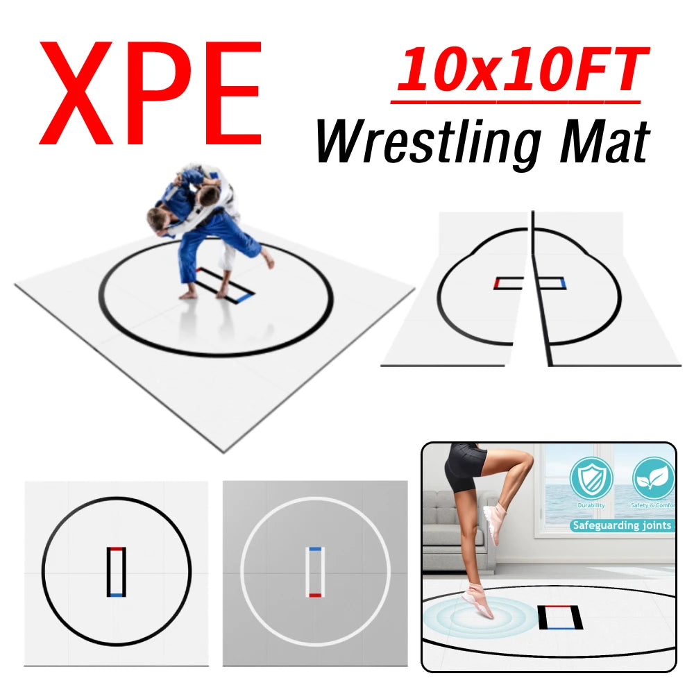 10x10FT Portable MMA/BJJ/Judo/Gymnastics Training Mat Taekwondo Floor Mat for Grappling Martial Art Boxing