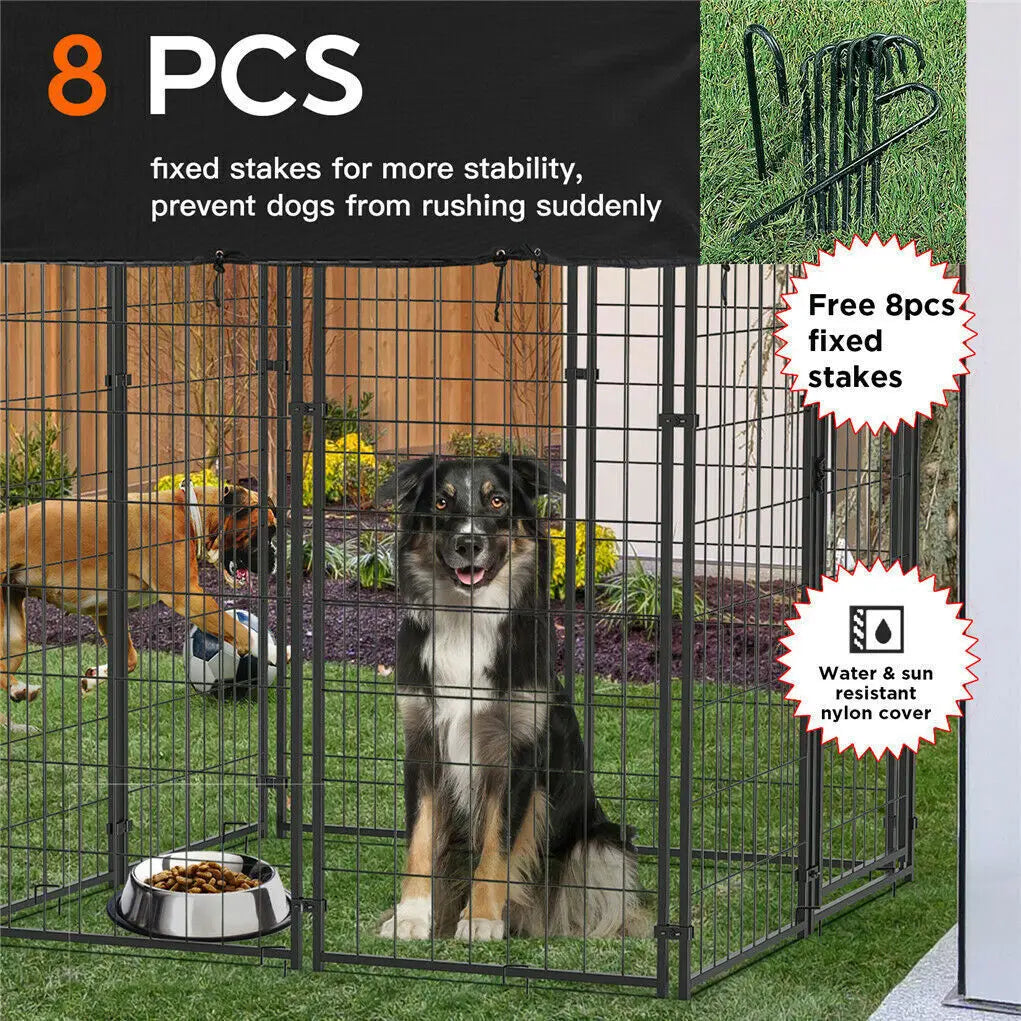 Hign-concerned Outdoor Dog Kennel Playpen With Roof Shelter