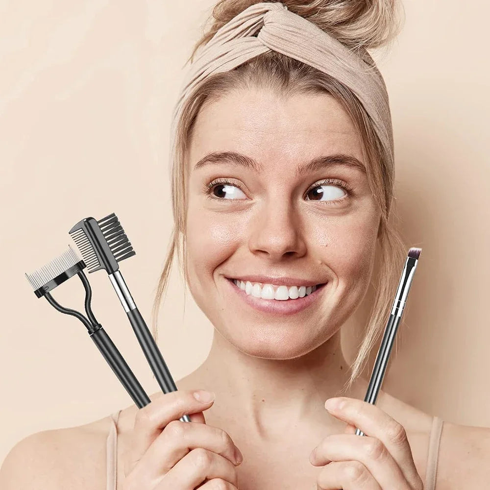 Comb 3/5PCS Eyebrow Brush Set Eyelash Lash Separator Tool Professional Eye Makeup Tools With Eyebrow Trimmer Scissor For Woman