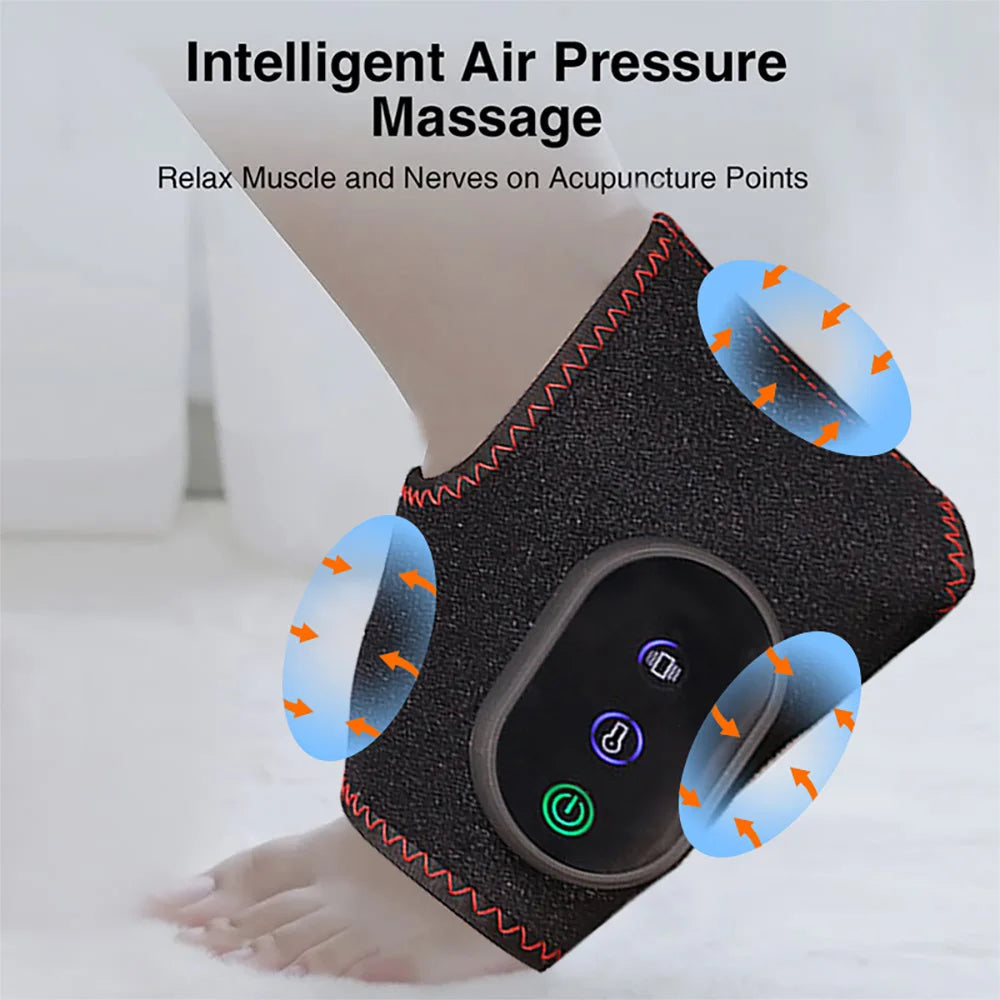 1 Pair Electric Foot Warmer Massager - Heated Guard Legs Joint Heat Compress for Men Women with Foot Vibration Massage Function