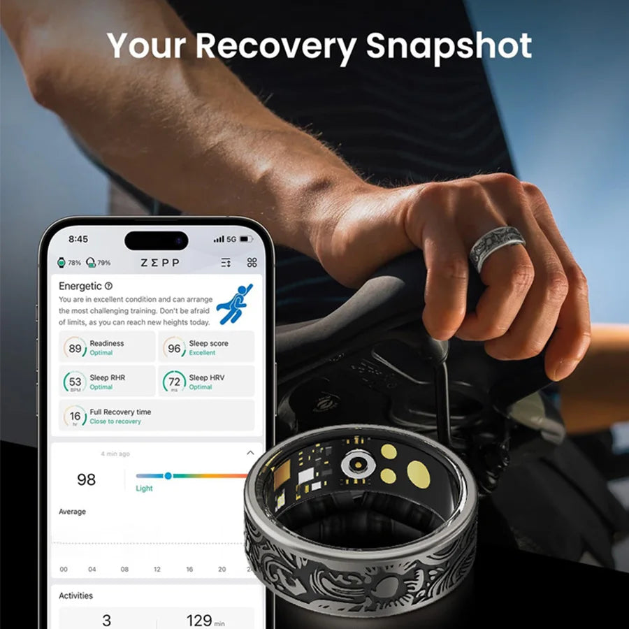 Smart Ring Fitness Tracker Sleep Monitor 20 Plus Exercise Modes