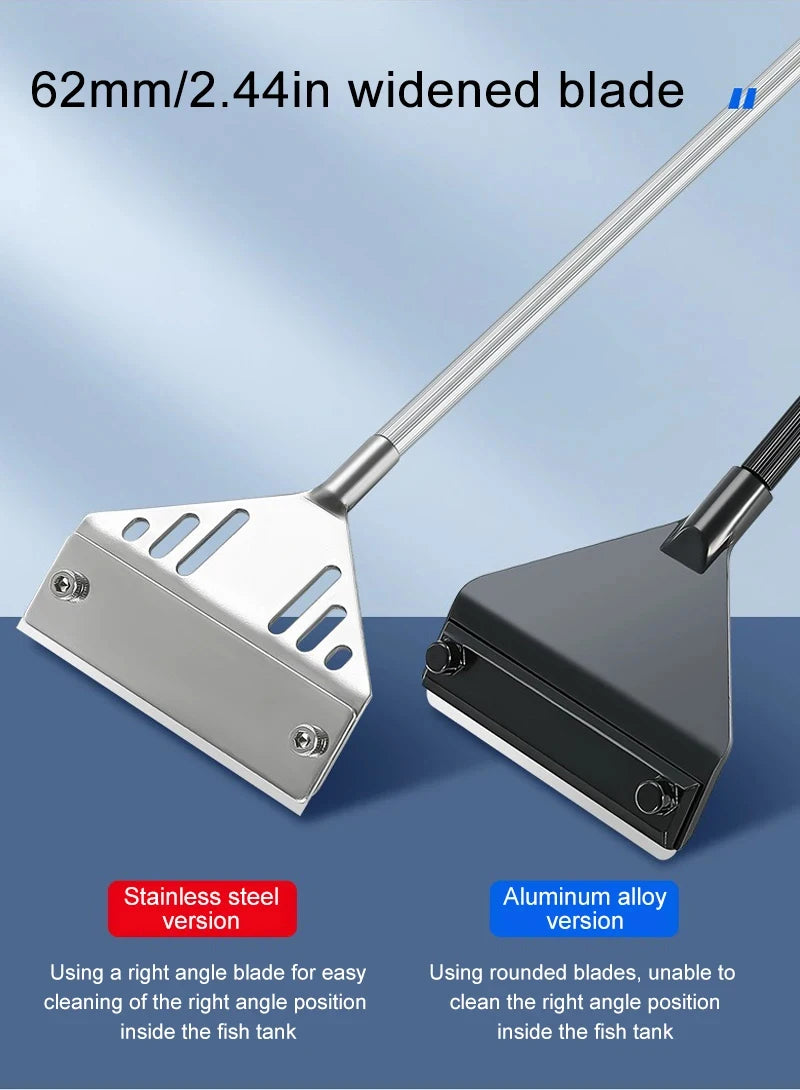 Aquarium Algae Remover Aluminum Alloy Stainless Steel Scraper Blade Fish Tank Glass Water Plant Grass Cleaning Tools Accessories