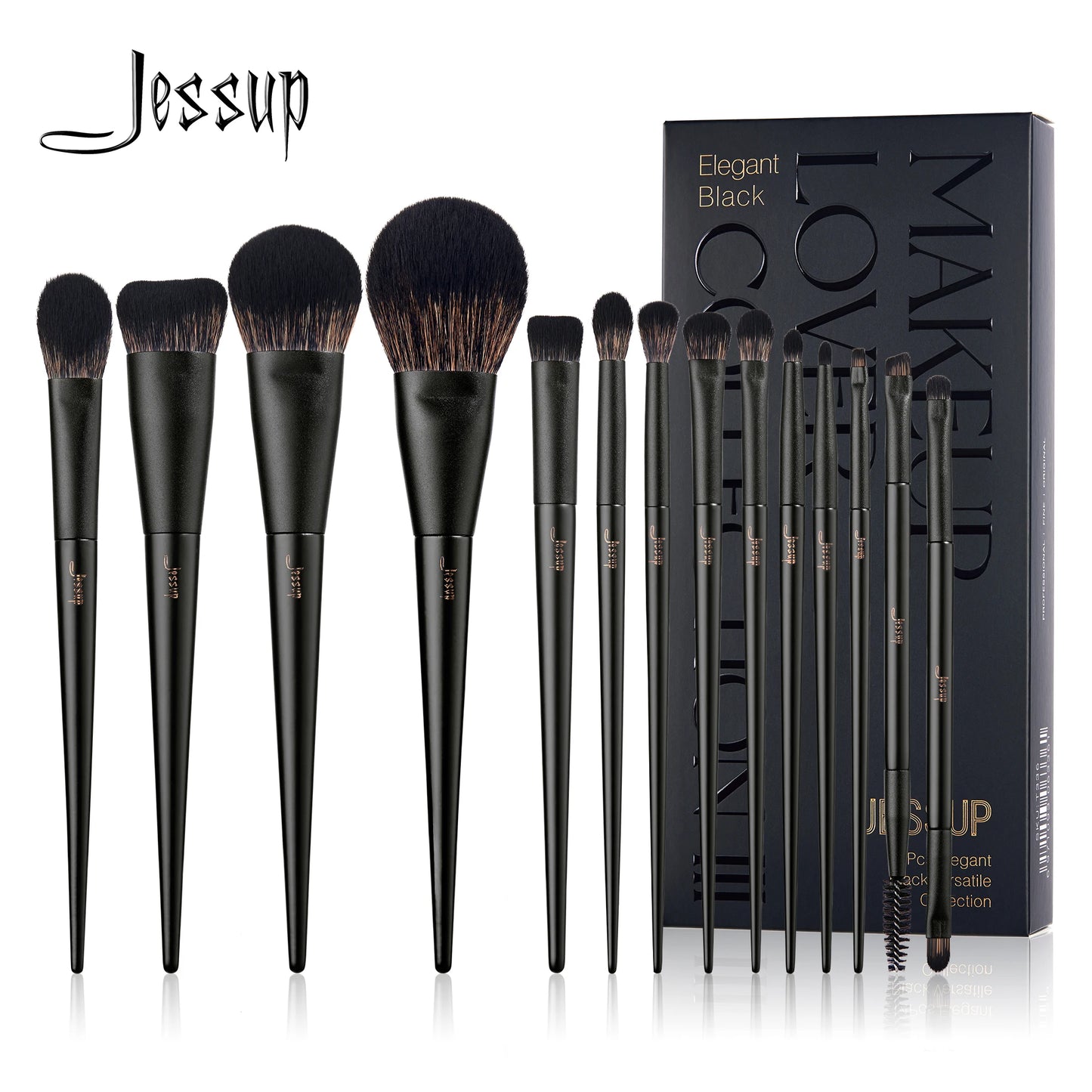 Jessup Makeup Brushes 14pcs, Makeup Brushes set Contour Foundation Powder Eyeshadow Highlight Blending Concealer Liner T336
