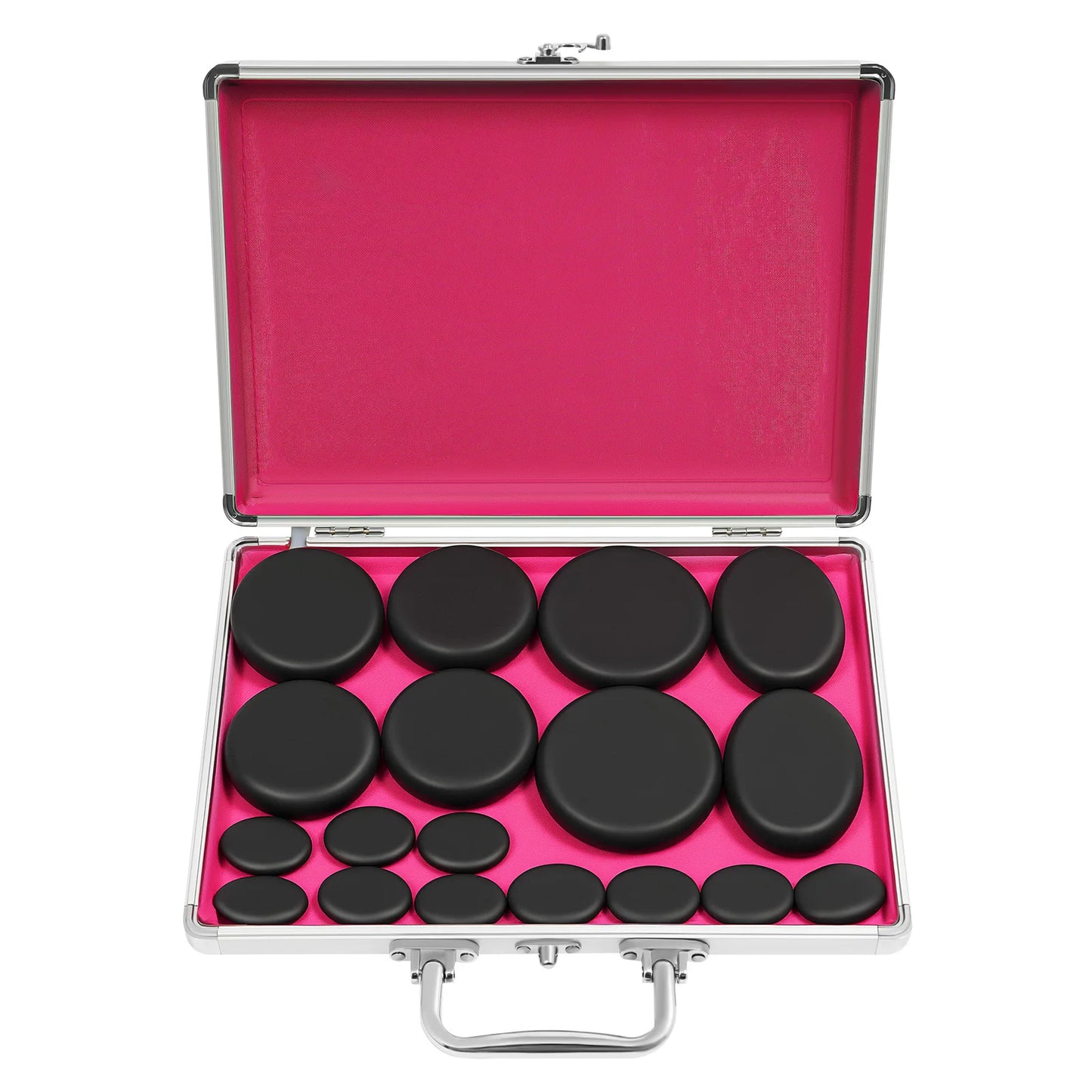 Professional Hot Stone Massage Kit with Heater, 20pcs Natural Volcanic Basalt Stones for Muscle Pain Relief, Home Spa Therapy