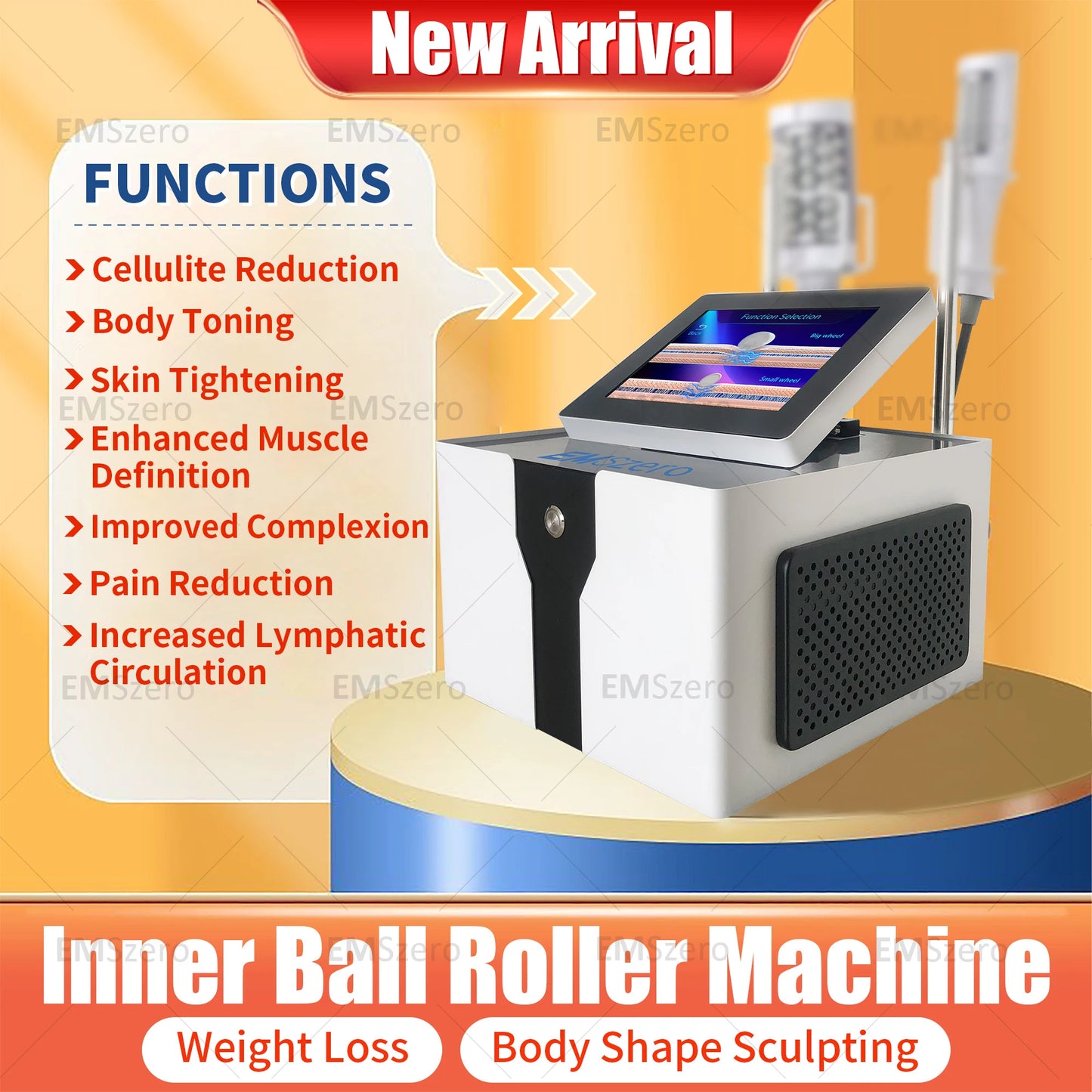 Hi-emt Neo RF Body Sculpt Machine Vacuum Inner Ball Roller Inner Ball Roller Machine 360 Degree Rolling Cellulite