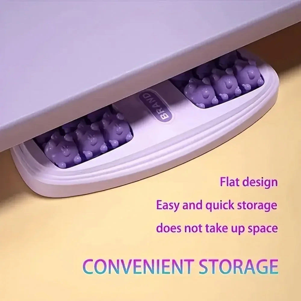 Foot massager with 4 rows of rollers, acupressure for relaxation, relieving plantar fasciitis, relieving pain from heel bone spu