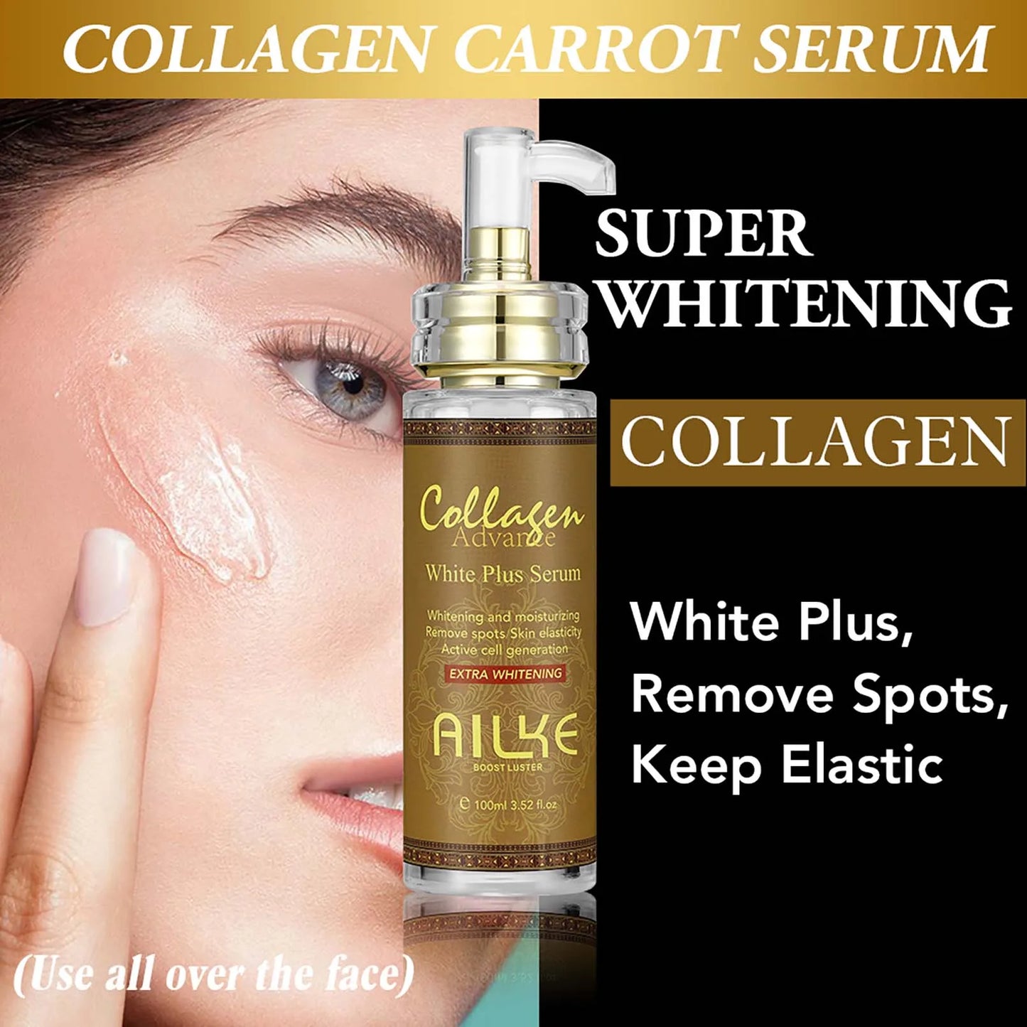 AILKE Collagen Women Skin Care Set, Moisturizing, Whitening, Youther, Remove Freckle, Dark and Black Spots, Skin Lightening Kit