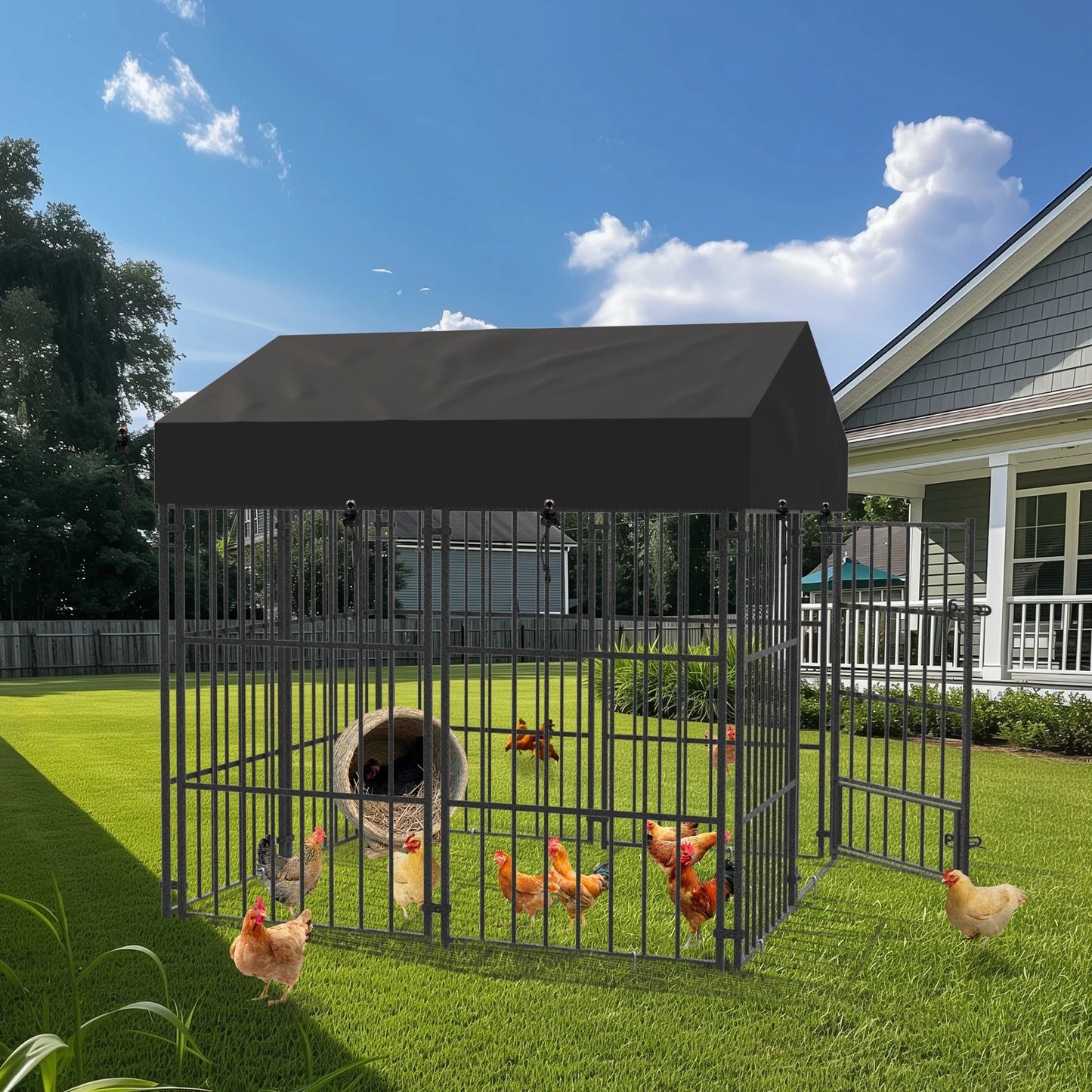 Hign-concerned Outdoor Dog Kennel Playpen With Roof Shelter