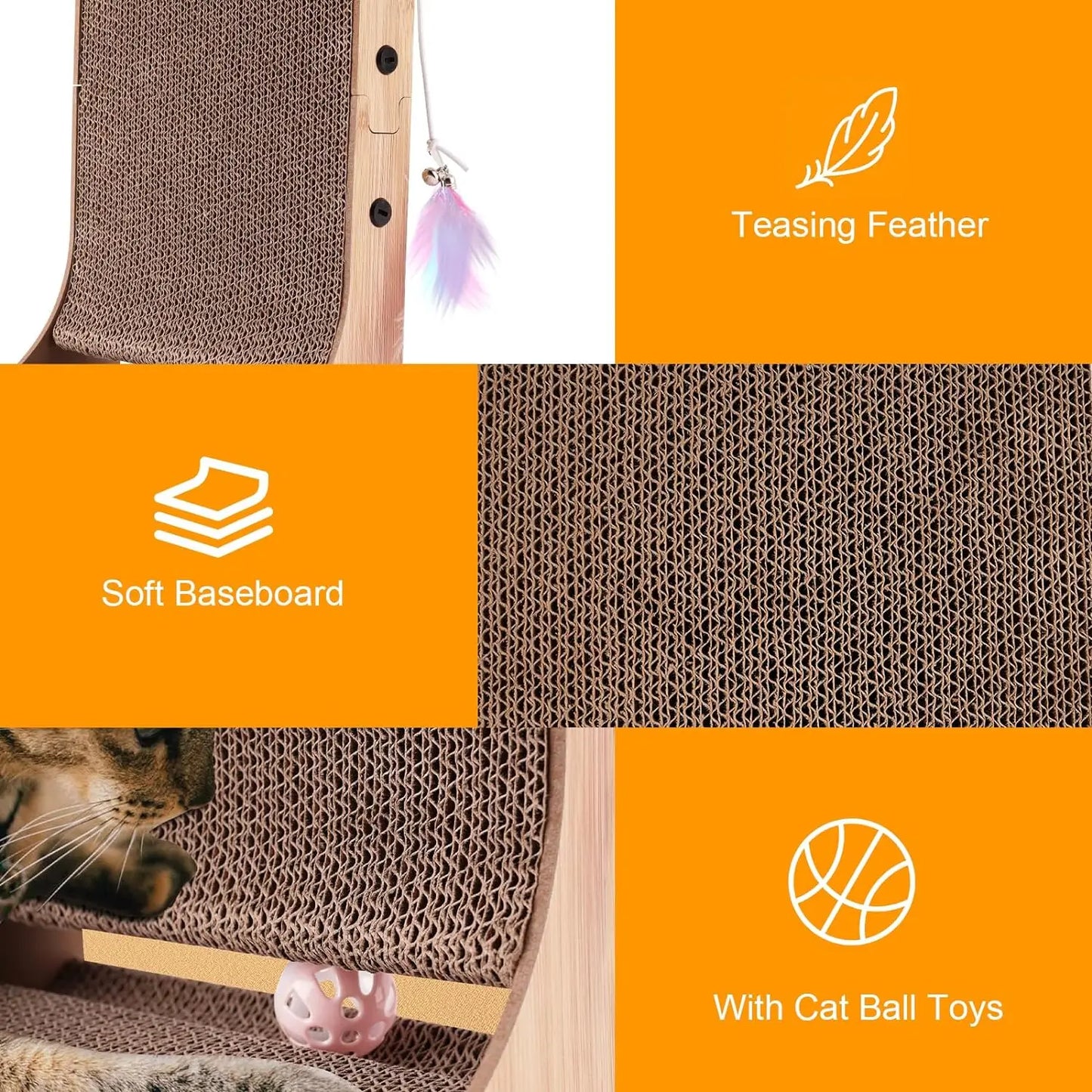 L Shaped Cardboard Cat Scratcher Pad For Indoor Furniture Protection