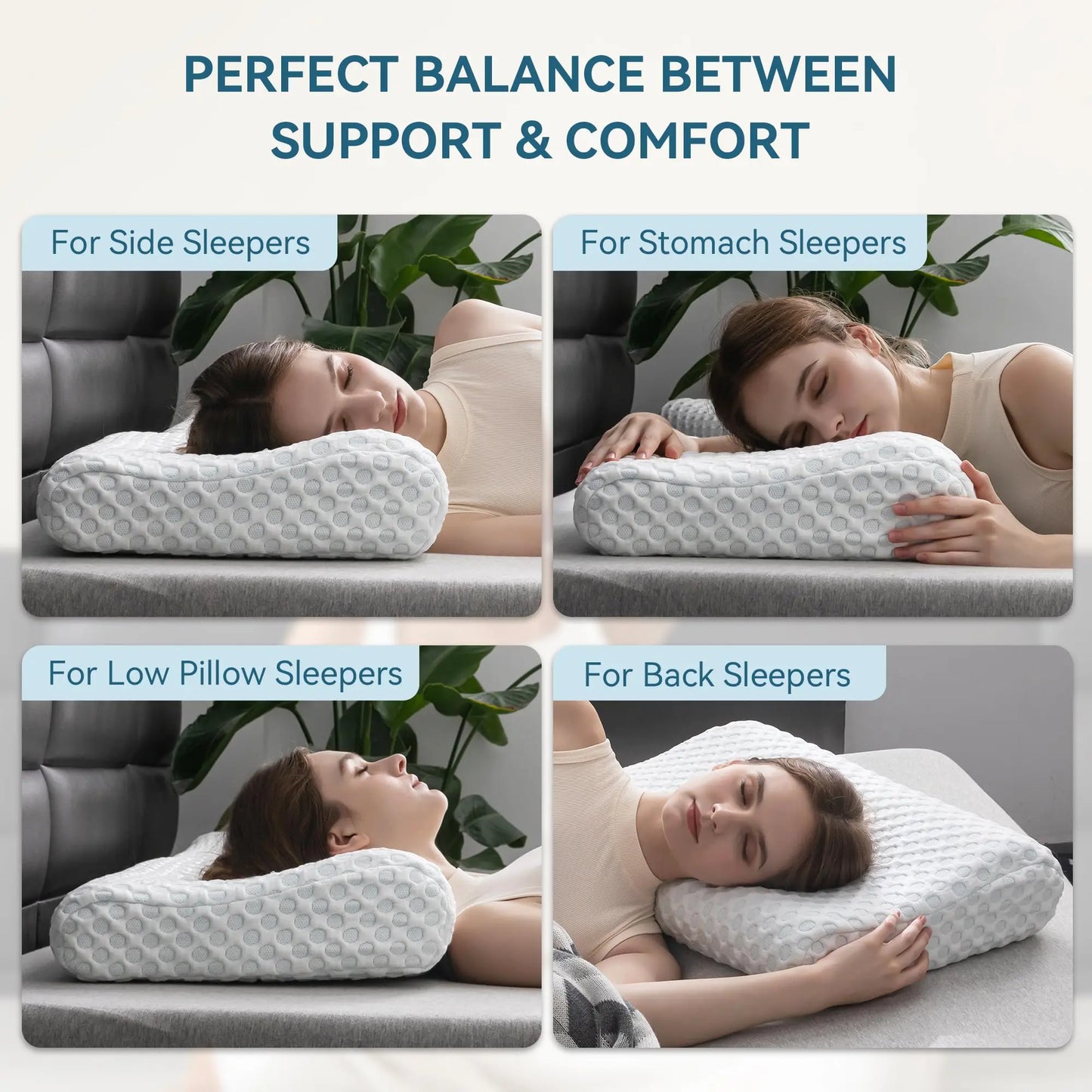 Hcore Neck Contour Memory Foam Pillow Orthopedic For Side Sleepers