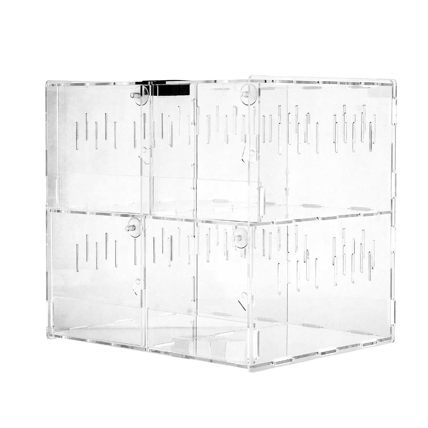 Acrylic 4 Grids Reptile Cage Large Tank Cage Enclosure Box Tarantula Insects, Tank Climbing Spider Snake Pet Box