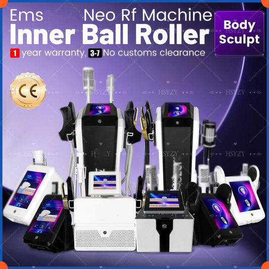 Hi-emt Neo RF Body Sculpt Machine Vacuum Inner Ball Roller Inner Ball Roller Machine 360 Degree Rolling Cellulite