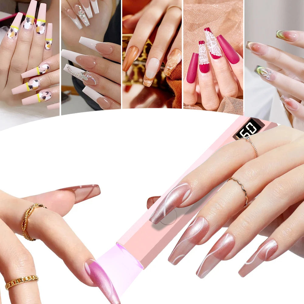 Convenient Handheld Nail Dryer Lamp UV/LED Nail Curing All Gel Polish Nail Art Tool Rechargeabl Nail Lamp