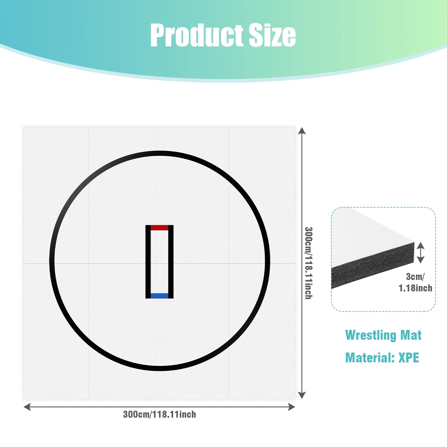 10x10FT Portable MMA/BJJ/Judo/Gymnastics Training Mat Taekwondo Floor Mat for Grappling Martial Art Boxing