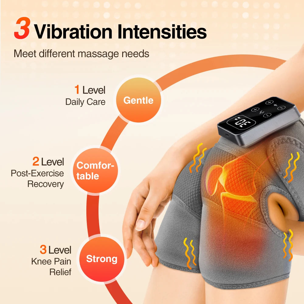 Electric Heating Knee Massage Pads hot Compress Joint Protection 3 Levels Vibration Knee Massager Support Strap Muscle Massager