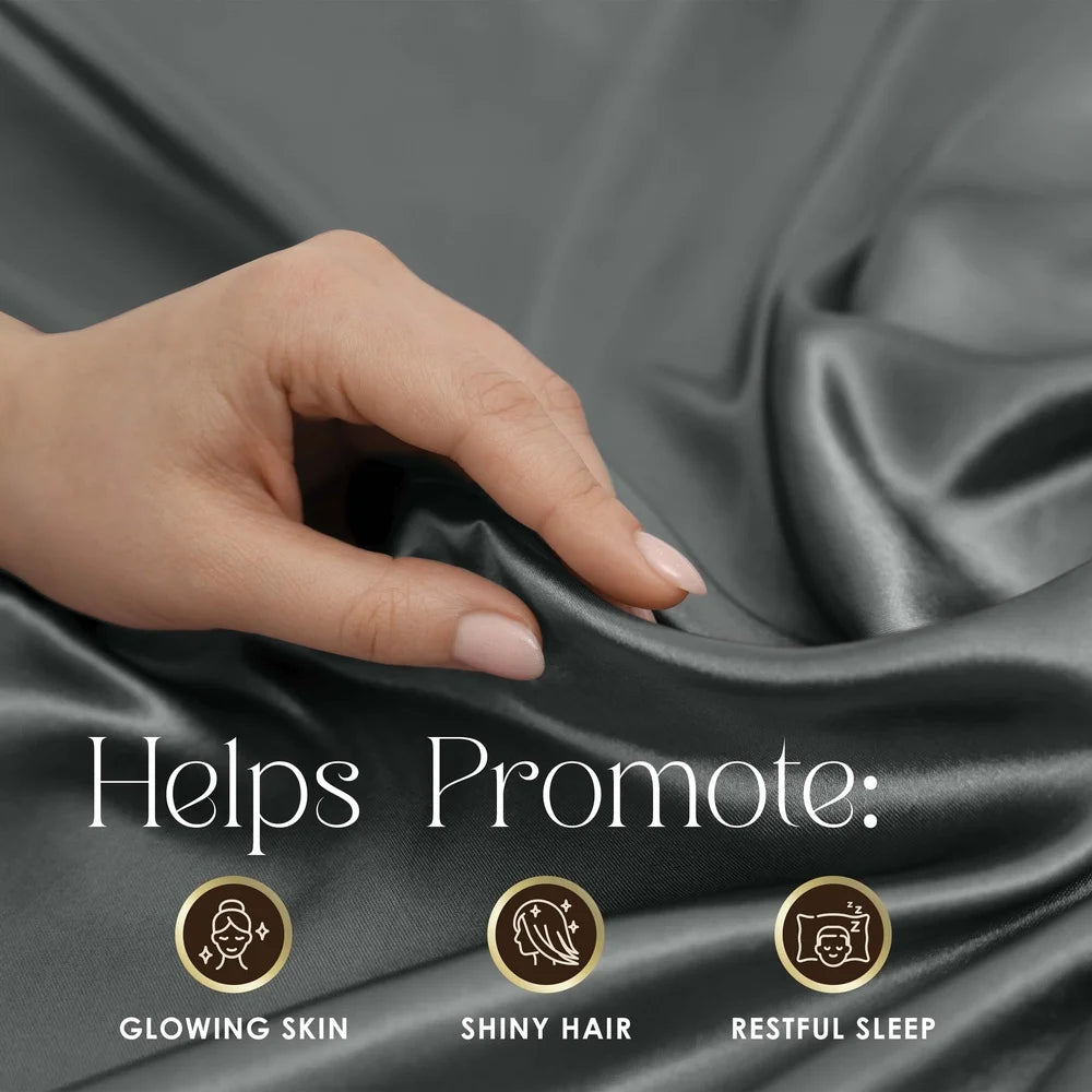 Luxury Satin Pillowcases Set of 2 Soft Breathable Hypoallergenic Hair Skin Comfortable King Size Bedding