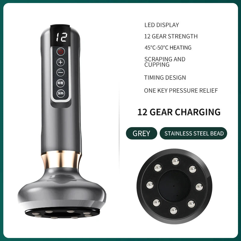 Electric Cupping Massager Vacuum Suction Cup GuaSha Anti Cellulite Beauty Health Scraping Infrared Heat Body Slimming Massage