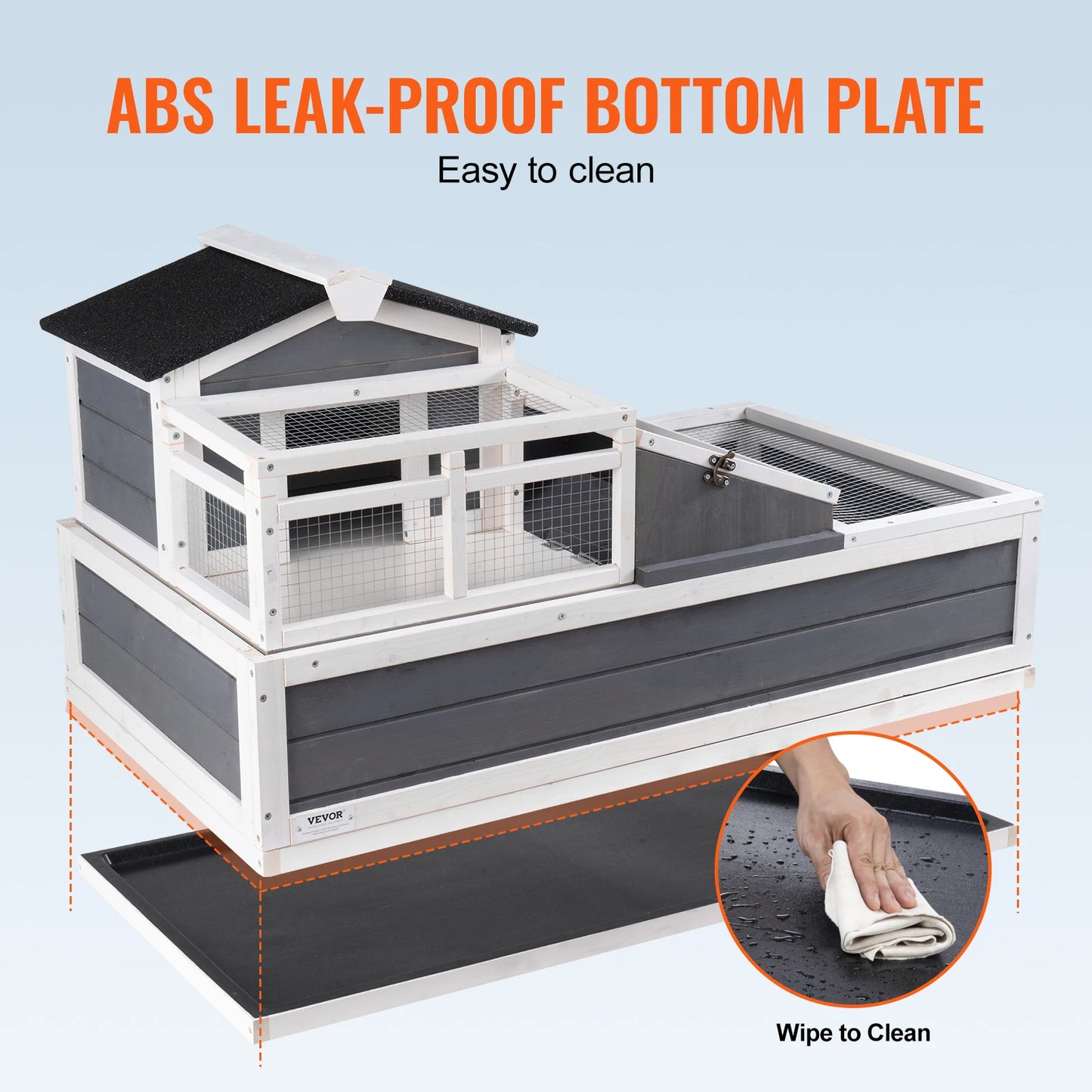 SucceBuy Tortoise Habitat Wooden Tortoise House with Adjustable Lamp Holder Reptile Enclosure Small Animal Cage for Gecko Lizard