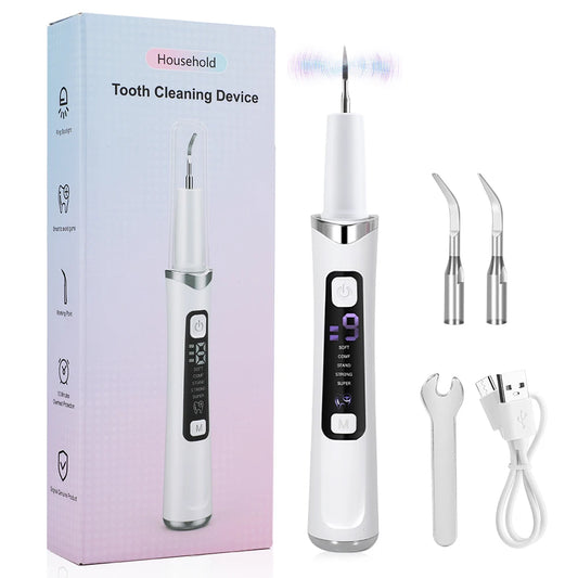 Electric Ultrasonic Dental Scaler with 5 Modes-Oral Tartar & Calculus Remover Teeth Whitening Tooth Stain Cleaner for Oral Care