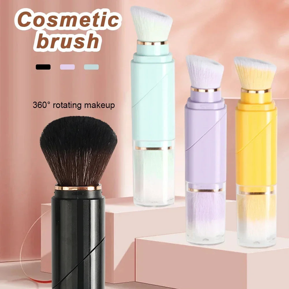 2 In 1 Telescopic Makeup Brush Portable Travel Makeup Brushes Set Eyeshadow Loose Powder Mini Makeup Brush Beauty Tools
