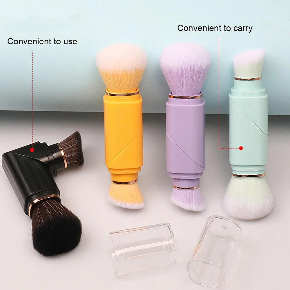 2 In 1 Telescopic Makeup Brush Portable Travel Makeup Brushes Set Eyeshadow Loose Powder Mini Makeup Brush Beauty Tools