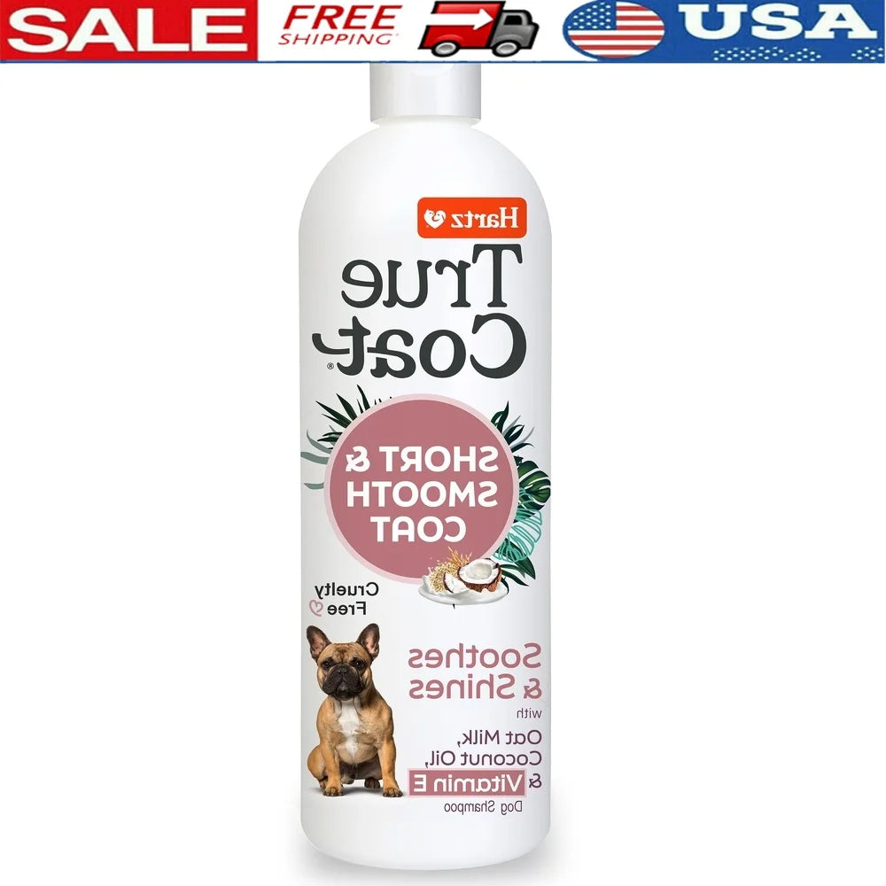 True Coat Dog Shampoo Short Smooth Coat Nourishing Oat Milk Coconut Oil Vitamin E Natural Ingredients Gentle Clean Hydrated Skin