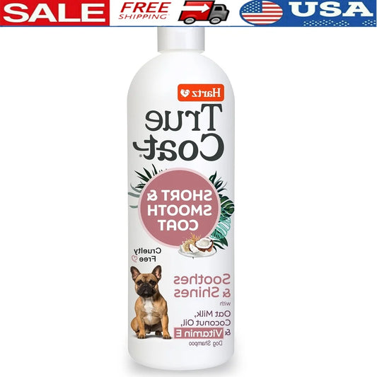 True Coat Dog Shampoo Short Smooth Coat Nourishing Oat Milk Coconut Oil Vitamin E Natural Ingredients Gentle Clean Hydrated Skin