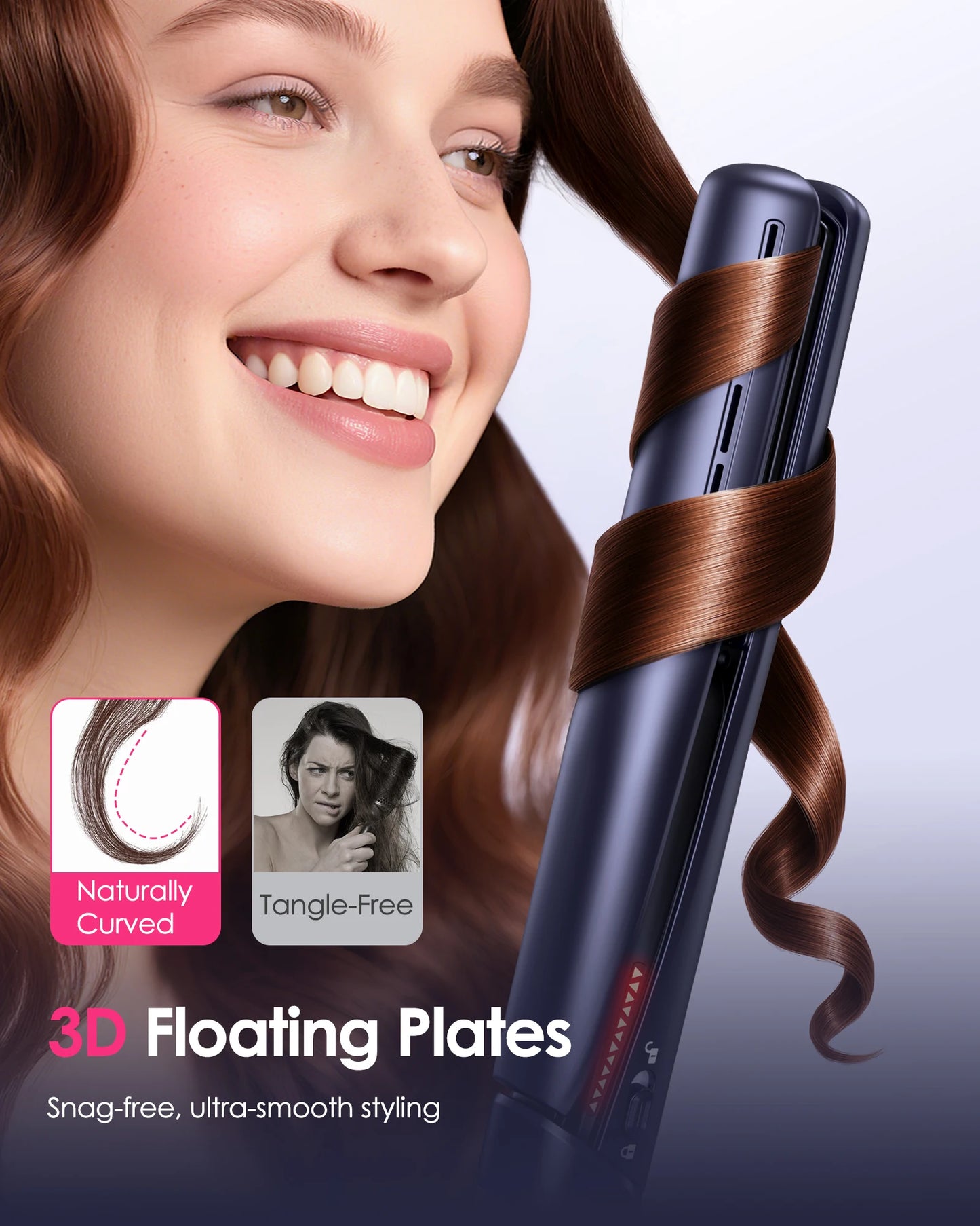 BOPCAL 3 in 1 Cold Air Hair Straightener Curler Flat Iron Straight Hair Stick Rapid heating Negative Ion Straightener Hair dryer