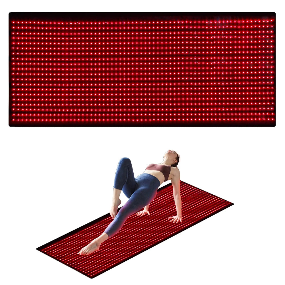 Full Body Red Light Mat 71x31inch Large Infrared LEDs Blanket 1280 660nm 850nm for Pain Relief Wellness Muscle Relax Recovery