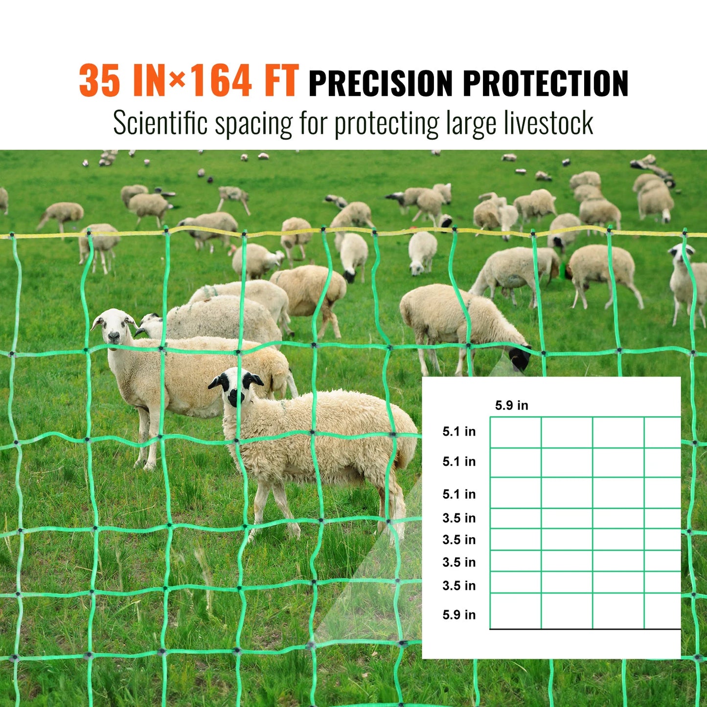 SucceBuy Electric Fence Netting PE Net Fencing with Posts Double-Spiked Stakes Utility Portable Mesh for Goats Used in Backyards