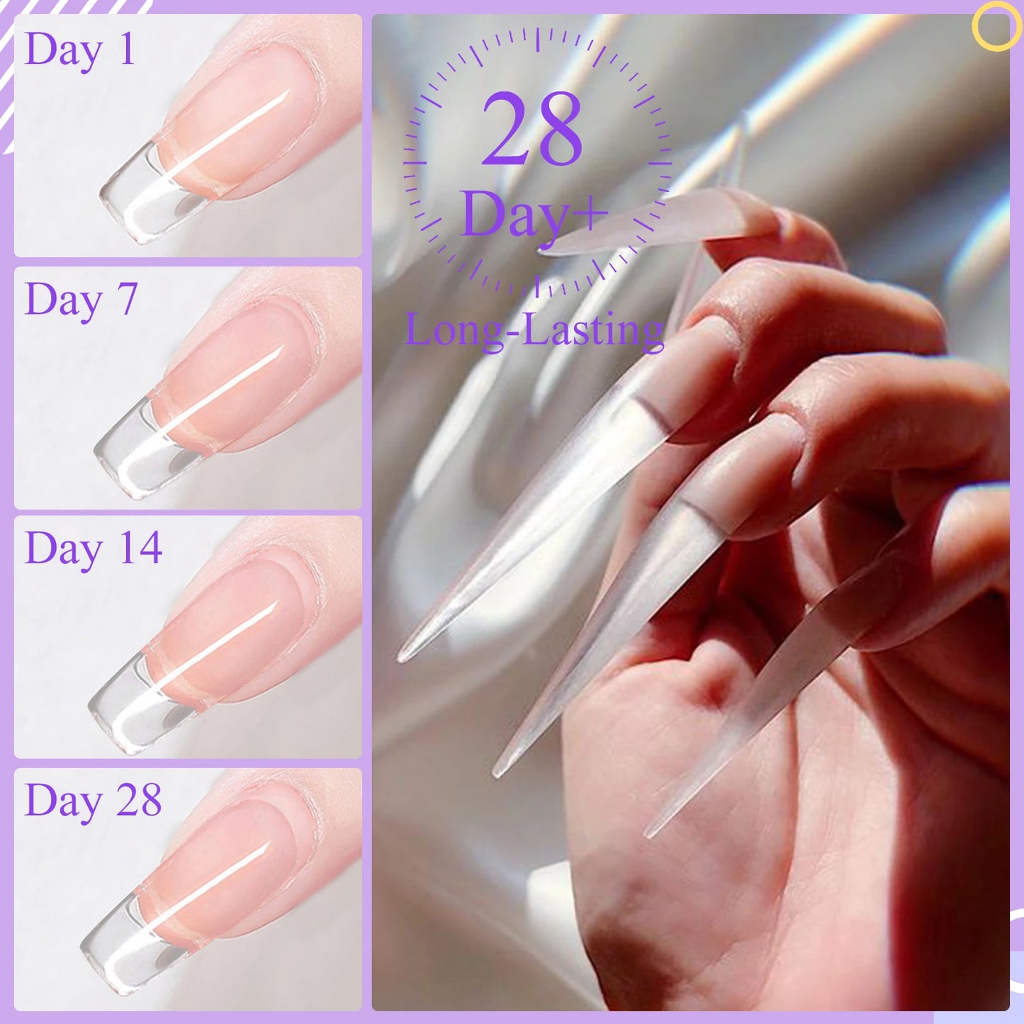 Saviland 100g Builder Nail Gel Clear Nude Pink Nail Extension Gel Multifunctional Nails Art Gel Polish Soak Off UV for Salon DIY