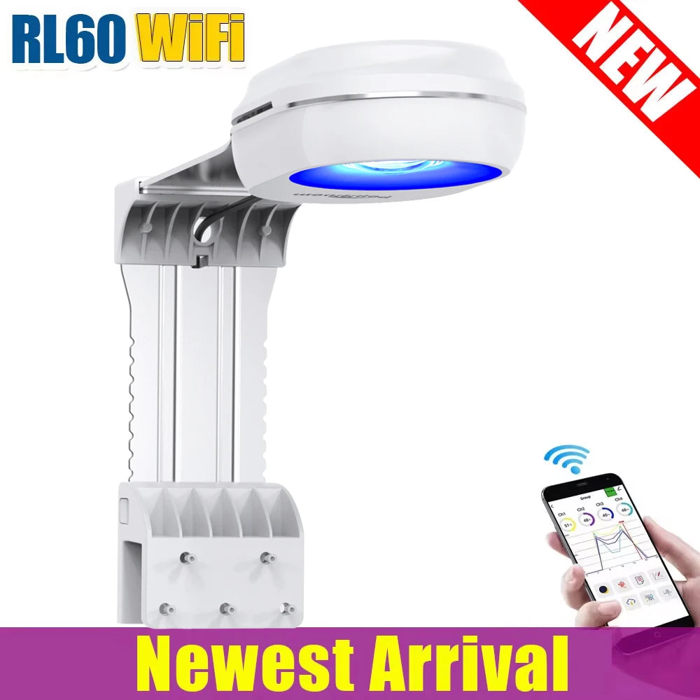 PopBloom RL60/RL90 WiFi Led Aquarium Lamp, Full Spectrum Marine Aquarium Light For Coral SPS/LPS Nano Tank, Include Arm Mount