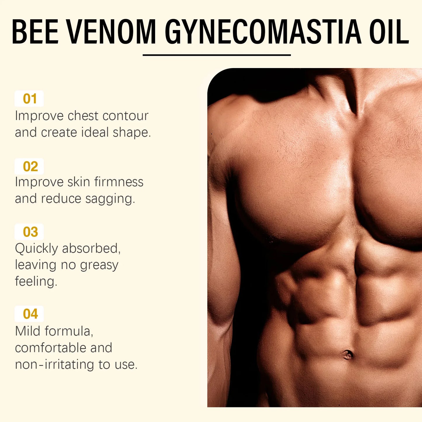 Ximonth Gynecomastia Oil Firm Chest Skin Shaping Perfect Muscle Contour Reduce Sag Burn Excess Fat Herbal Men Chest Massage Oil